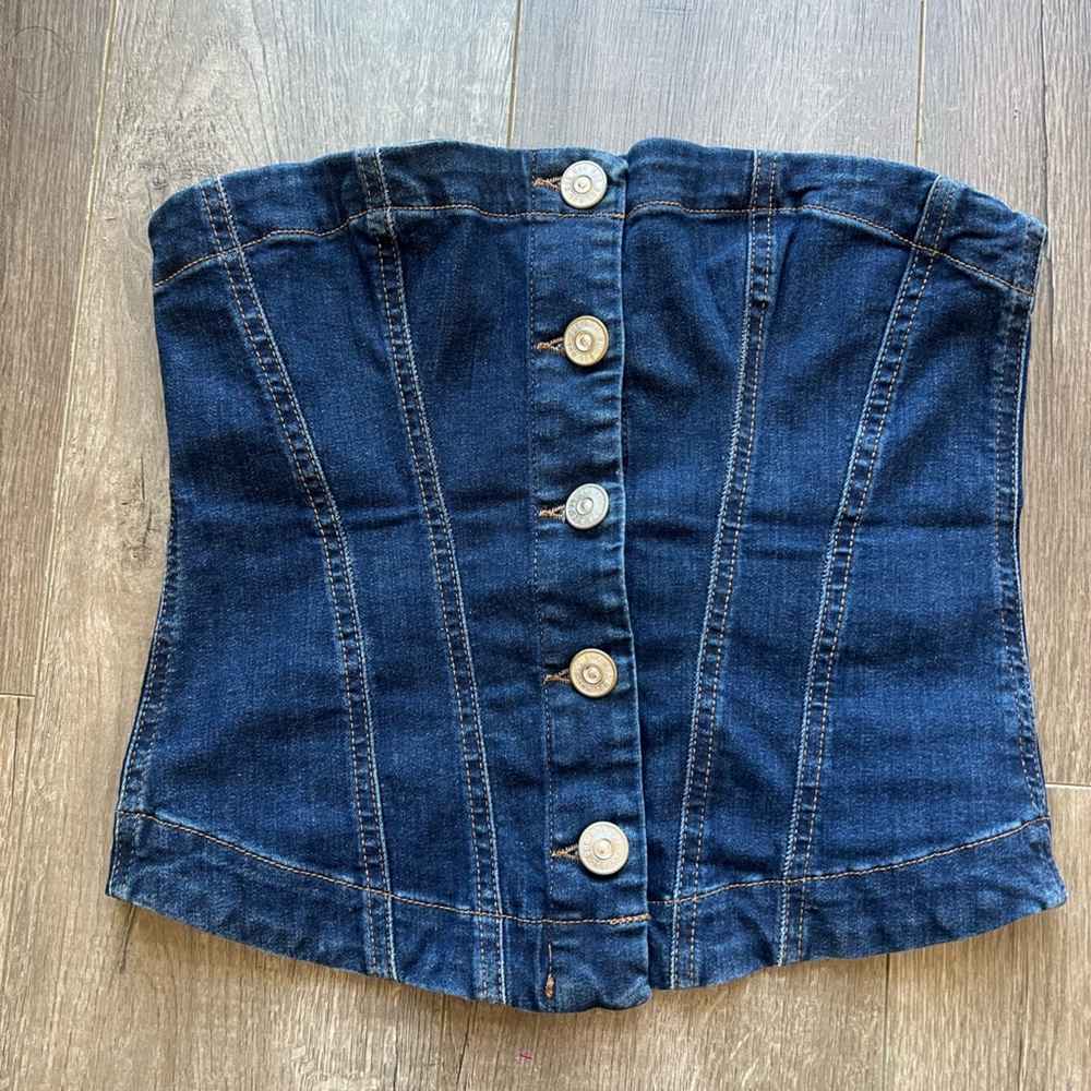 BDG Blue Asymmetrical Pencil Mini Skirt